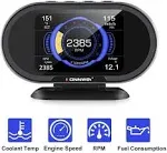 KW206 OBD2 Hud Head Up Display Scanner Fuel Consumption Water Temperature Gauge