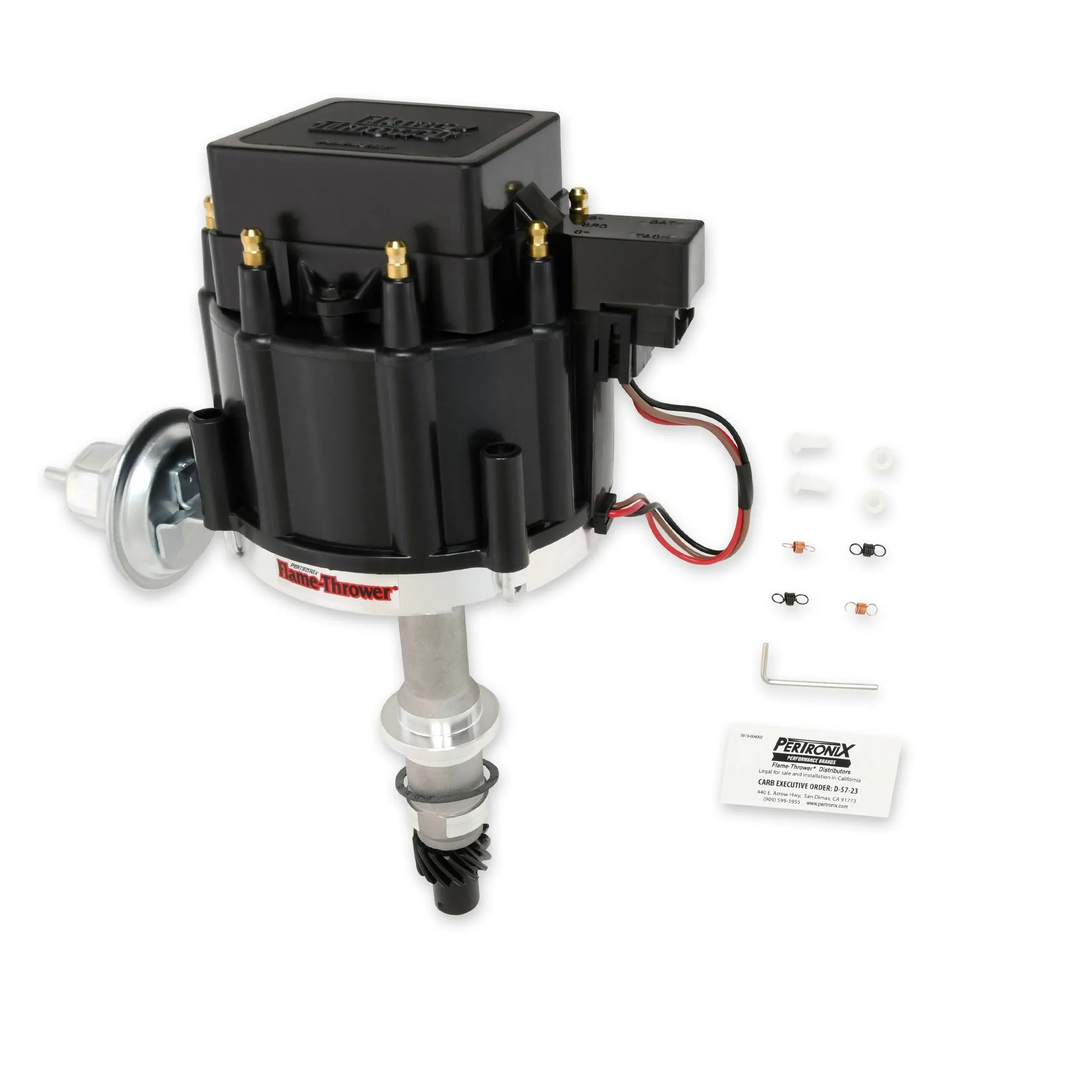 PerTronix D1200 Flame-Thrower Black Cap Distributor HEI for Pontiac Small Block/Big Block