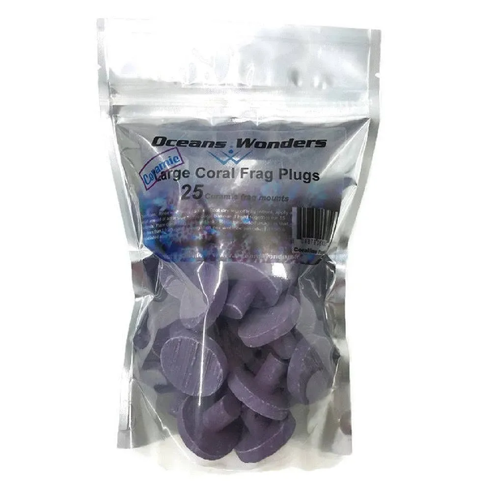 Oceans Wonders Ceramic Coralline Purple Large Coral Frag Plugs 25 Pack