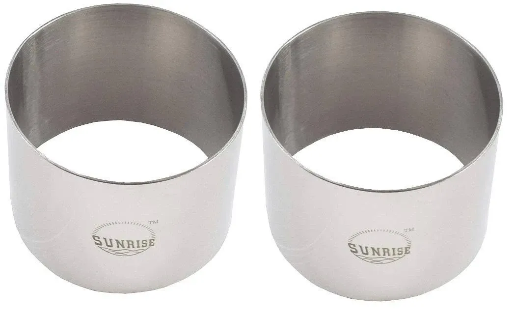 (Pack of 2) Round Food Ring, Stainless Steel (2.75" D x 2" H)