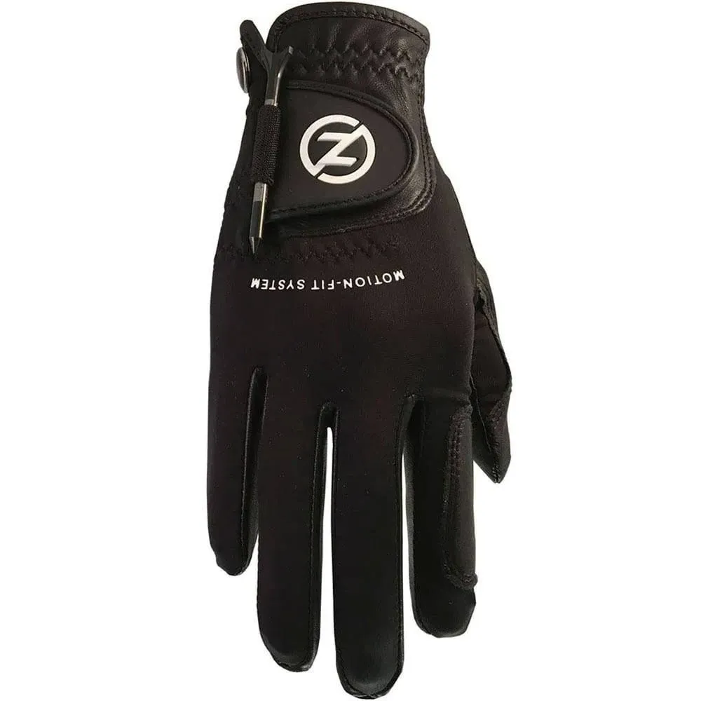 Zero Friction Men's Motion Fit by Johnny Miller Golf Glove, Black/Black Flap ...