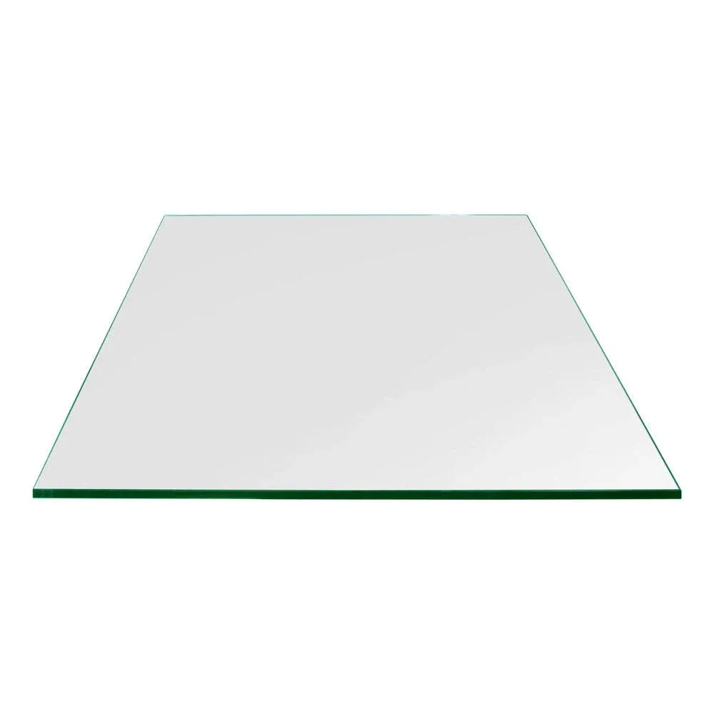 Dulles Glass 24 inch Square Flat Polish Edge 1/4 inch Tempered Glass Table Top