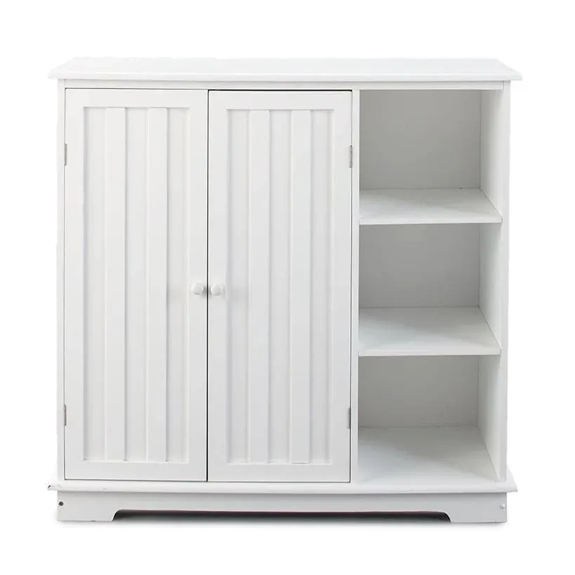 Lakeside Beadboard Buffet Cabinet - Sideboard with Storage - White