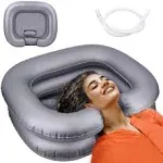 Portable Shampoo Bowl, Inflatable Hair Washing Sink for Bedridden, Disabled,Injured, Hair WashTub for Dreadlocks and at Home Sink Washing (Grey)