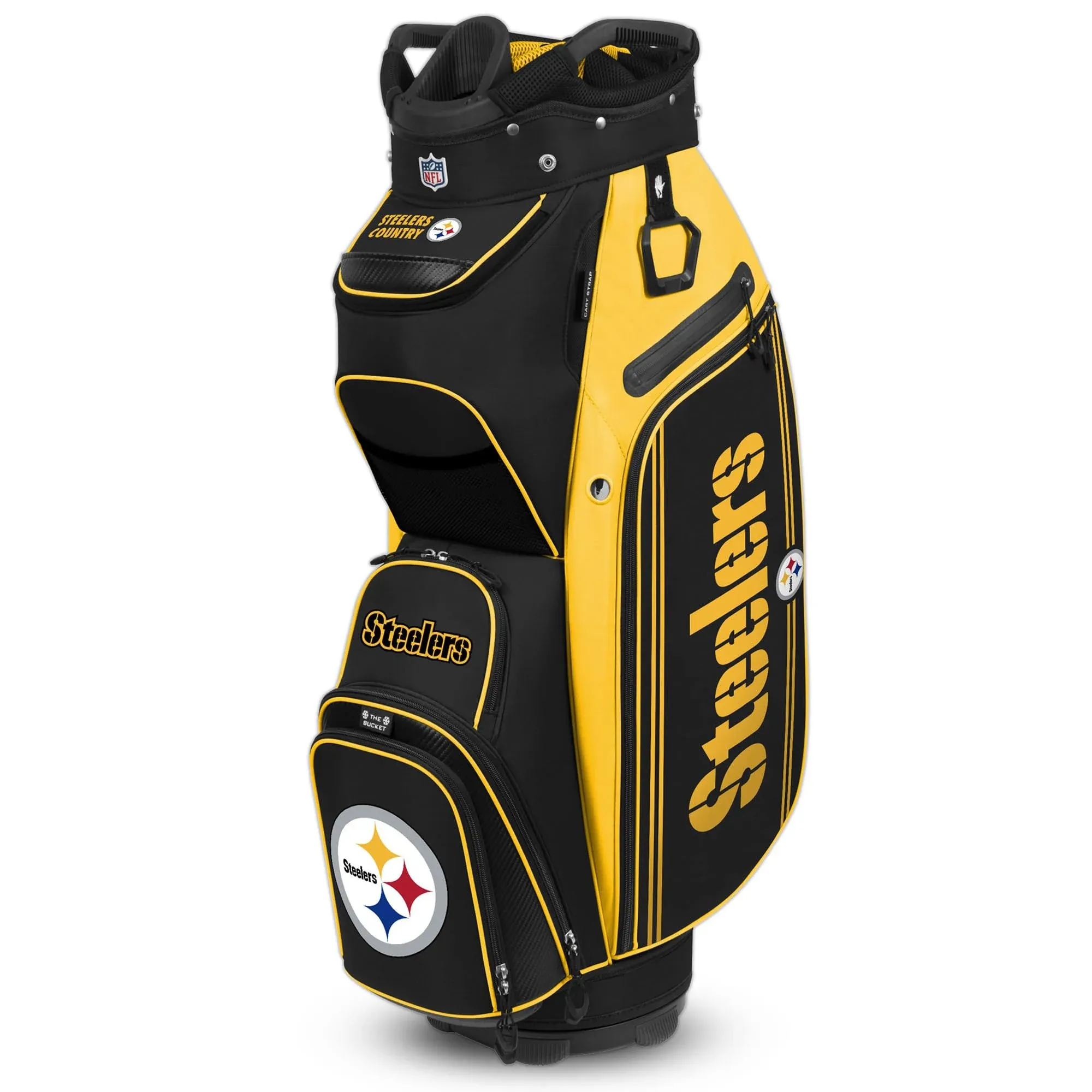 PITTSBURGH STEELERS TEAM EFFORT BUCKET III COOLER CART GOLF BAG