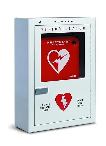 Philips HeartStart AED Defibrillator Premium Wall Cabinet, 16" W x 22.5" H x 6" D, Beige, Model:PFE7024D