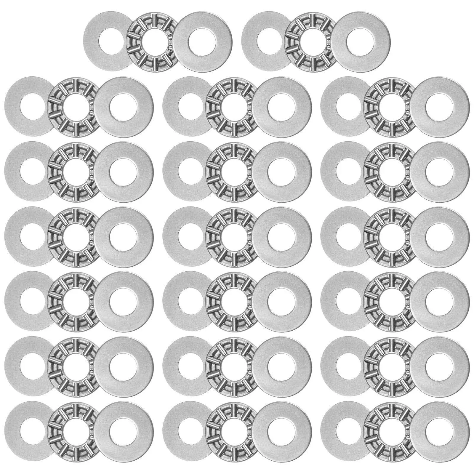 Uxcell AXK0819 Thrust Needle Roller Bearings 8x19x2mm with As0819 Washers 20pcs ...