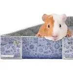 Paw Inspired Critter Box Washable Cage Liner with Raised Sides, Fleece Bedding with Waterproof Bottom, Edge Protected Pee Pads for Guinea Pigs, Rabbits, Hamsters, Small Animals (C&C 2x3 Size)