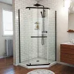 Prism 36-1/8 in. x 36-1/8 in. x 72 in. Semi-Frameless Neo-Angle Pivot Shower Enclosure in Chrome with Handle