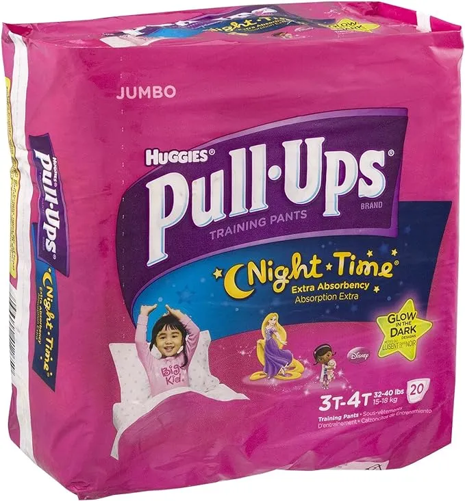 Huggies Pull-Ups Nighttime Training Pants - Girls - 3T-4T - 20 ct