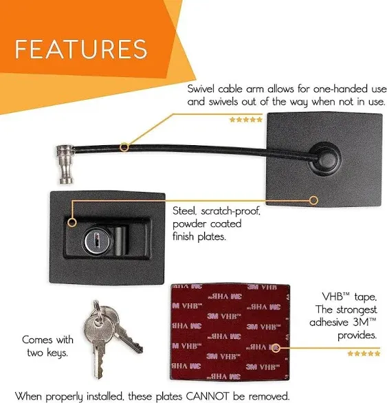 Premium Refrigerator Door Lock With Builtin Keyed Lock black