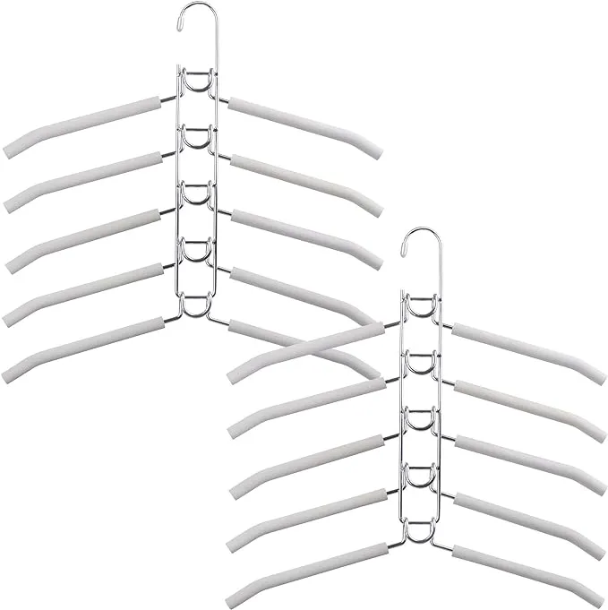 YiSeyruo Clothes Hanger Space Saver: 2 Pack 5 in 1 Multiple Hangers for Clothes ...