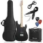 Guitarra eléctrica tamaño completo de 39" con estuche amplificador de 10 W y paquete de accesorios para principiantes-