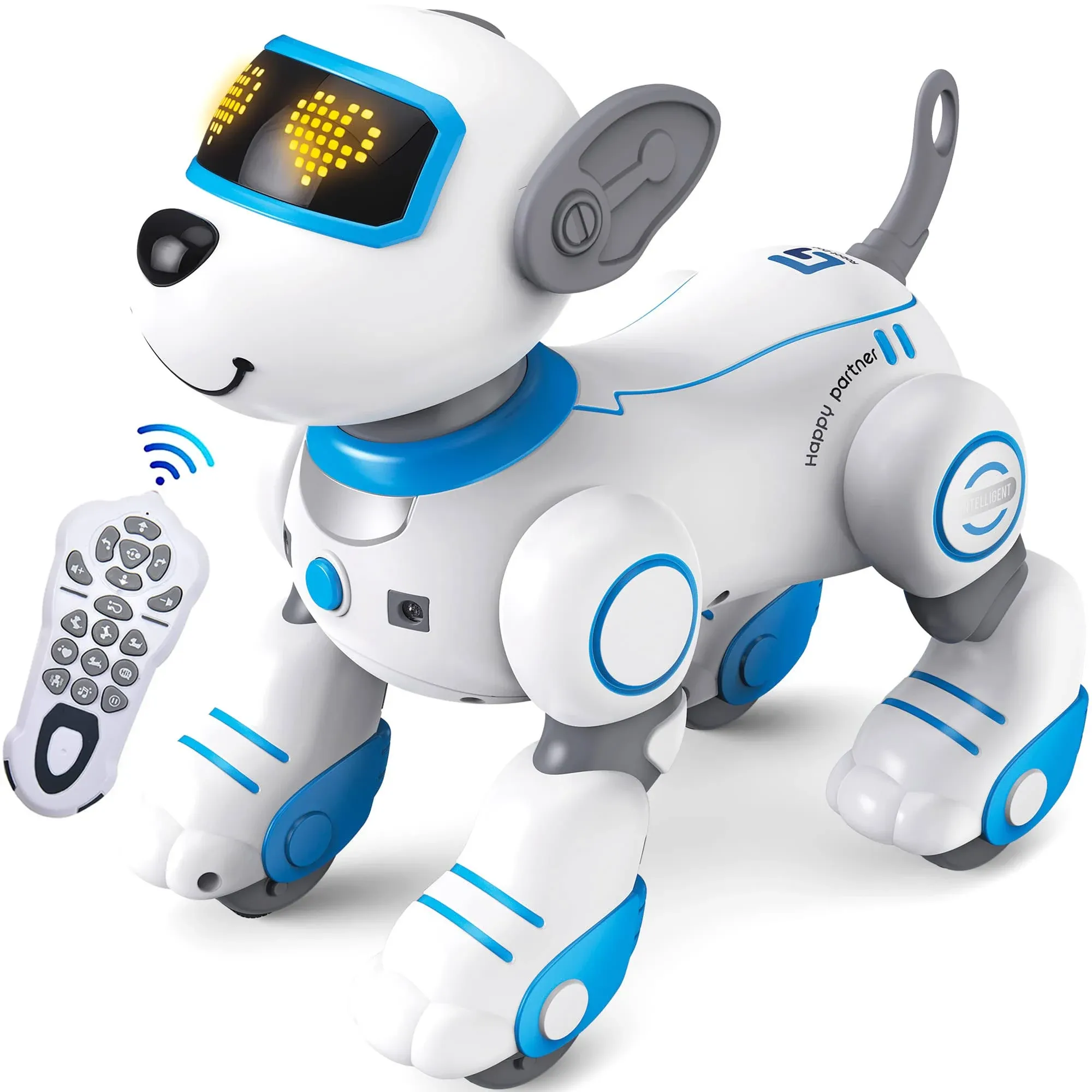 usmart Remote Control Robot Dog Toy for Kids,RC Robot Dog with Voice and Light Walking Programmble Dancing Interactive Smart Robot Dog for Kids Boy