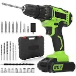 Cordless Power Drill Set - Black