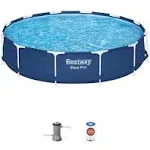 Bestway Steel Pro 12&#039; x 30&#034; Round Above Ground Pool Set with DuraPlus Liner