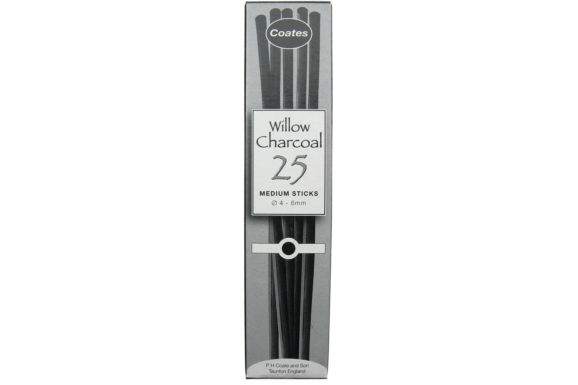 Coates Willow Charcoal Medium 5-6mm diameter Pack of 25 (Box)