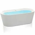 ANZZI Freestanding Tub 67", Acrylic Flatbottom Freestanding Bathtub in White, Chand Series (FT-AZ098)