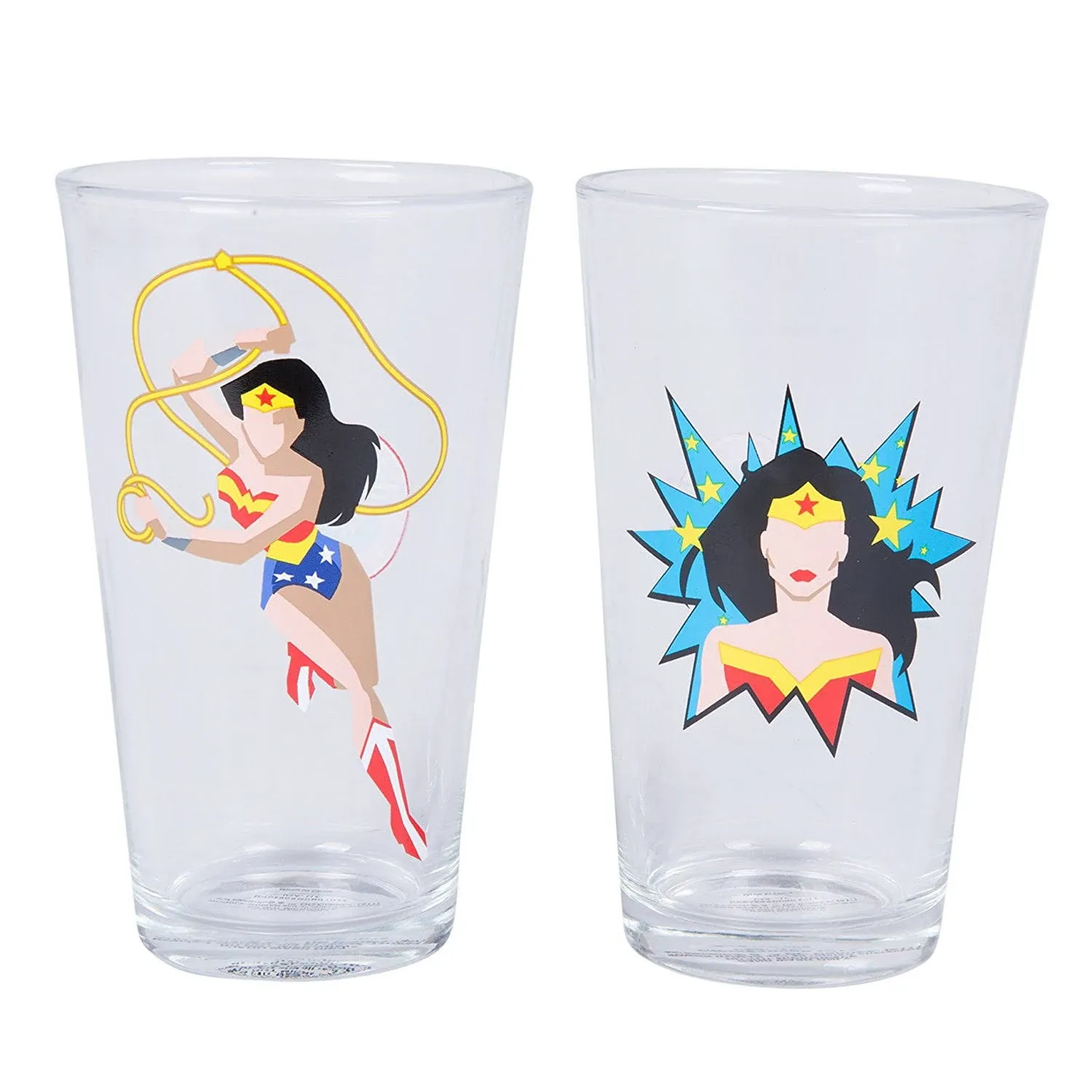 DC Wonder Woman 16oz Pint Glass Set of 2 DC04107