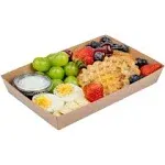 Matsuri Vision Rectangle Kraft Paper Large Sushi Tray - 9" x 6" x 1 1/2" - 100 count box