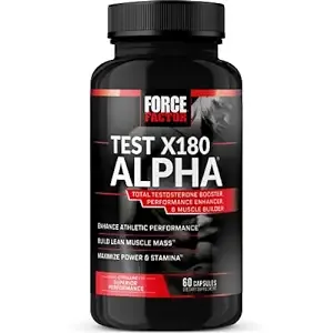 Force Factor Test X180 Alpha Testosterone Booster Supplement for Men with Fenugreek, 60 Capsules