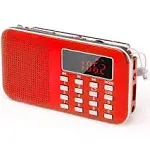 Mini Portable Radio AM FM Pocket Radio with MP3 LED Flashlight Digital Radio Speaker Support Micro SD/TF Card/USB