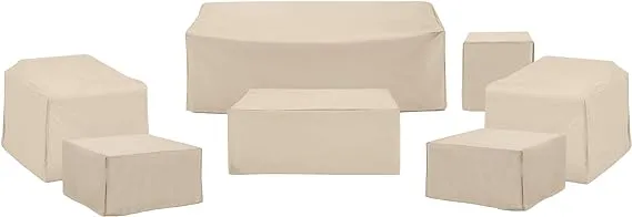 Crosley Furniture MO75055-TA 30 x 81 x 32 in. Outdoor Furniture Cover Set, Tan ...