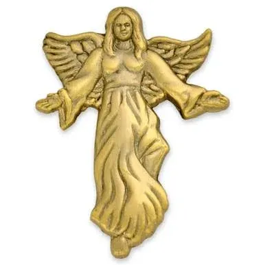 Angel with Flowing Dress Pin - Gold | Gold | Religious Pins by PinMart