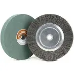 6 Inch Bench Grinder Grinding Wheel & Wire Wheel Brush with 1/2'' Arbor, 120 Grit Silicon Carbide Bench Grinding Wheel for Bench Grinder,for Drill Bits, Blades and Knifes Cleaning Polishing Sharpening