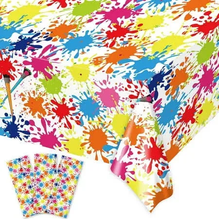 gisgfim 3 Pcs Art Paint Tablecloth Party Supplies, Size: 54 x 108