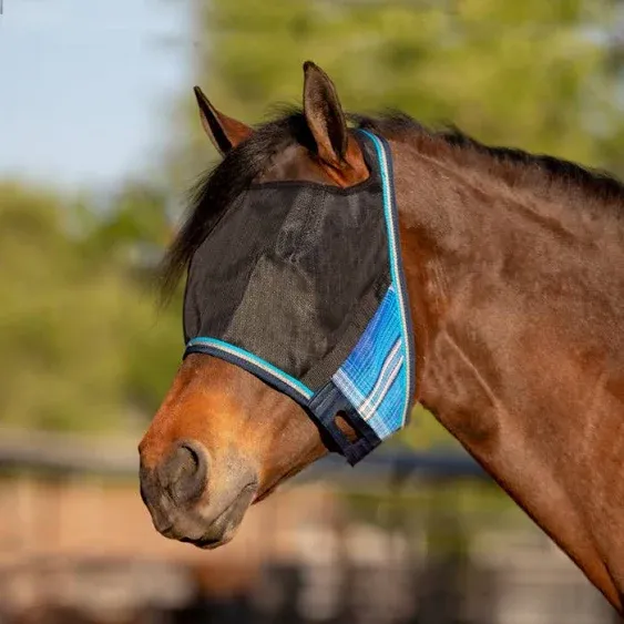 Kensington UViator CatchMask Horse Fly Mask with Web Trim UV Eye Protection Mask for Horse - Large, Deluxe Black