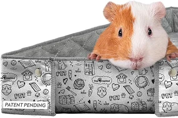 Paw Inspired Critter Box Washable Fleece Guinea Pig Cage Liner & Bedding with Raised Sides, C&C 2x4, 1 Count