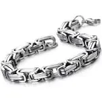 COOLSTEELANDBEYOND Mens Women New Stainless Steel Braided Link Bracelet Polished