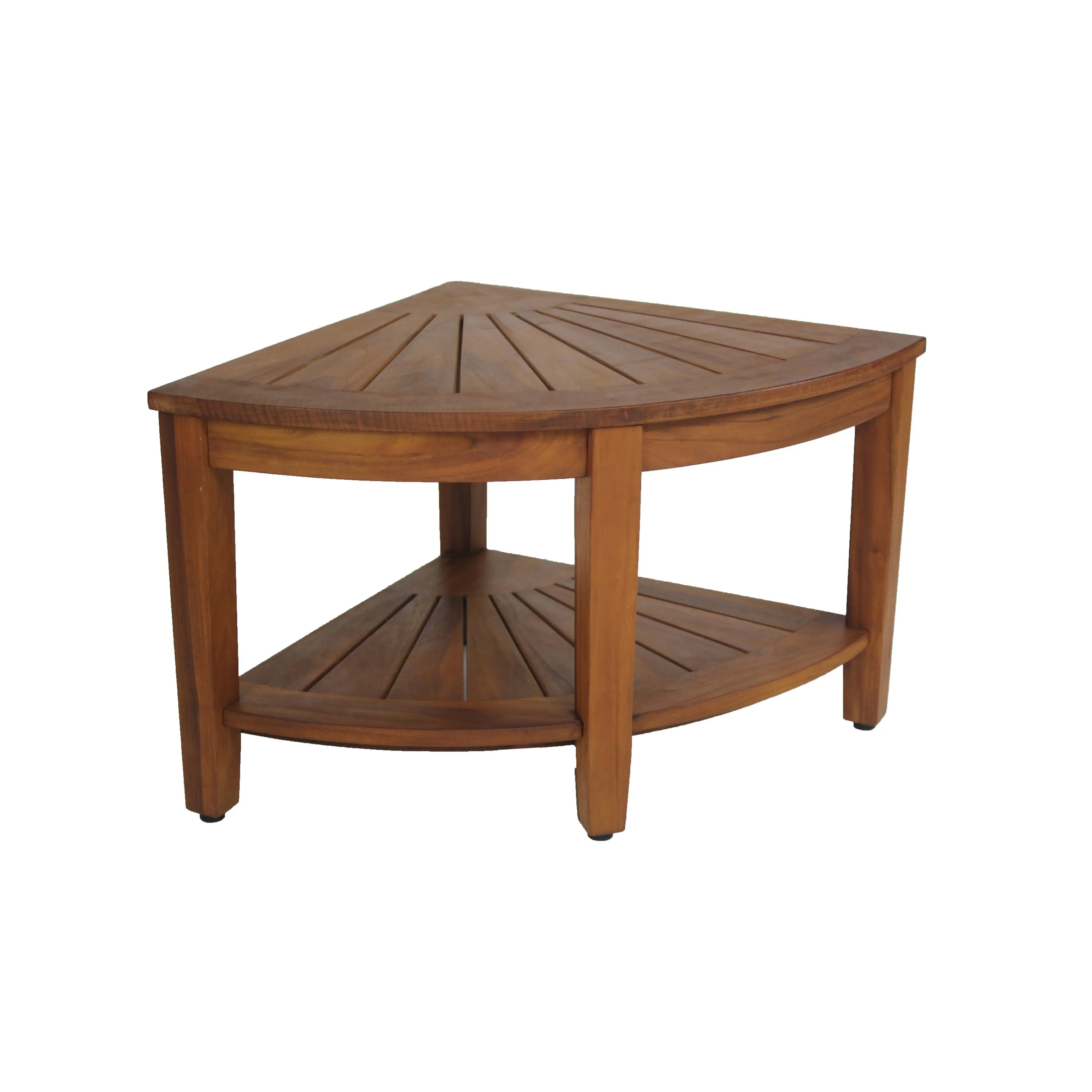 The Original 22" Kai Corner Teak Shower Bench with Shelf