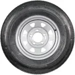 eCustomrim Radial Trailer Tire and Rim ST185/80R13 Load Range C 1480 Lb. 13X4.5 5-4.5 Silver Spoke Wheel - 6 Year Warranty w/Free Roadside