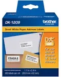 2 pk New Brother Dk1209 Printer Label, Black/White, Labels/Roll: 800