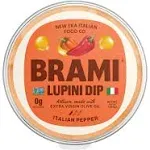 BRAMI Roman Lupini Bean Dip, Spread & Hummus | 0g Sugar, 0g Net Carbs | Keto, Vegan, Vegetarian, Mediterranean, Non-Perishable, Shelf-Stable, Low Carb, Low Calorie | 10oz (Calabrian Pepper, 4 Count)