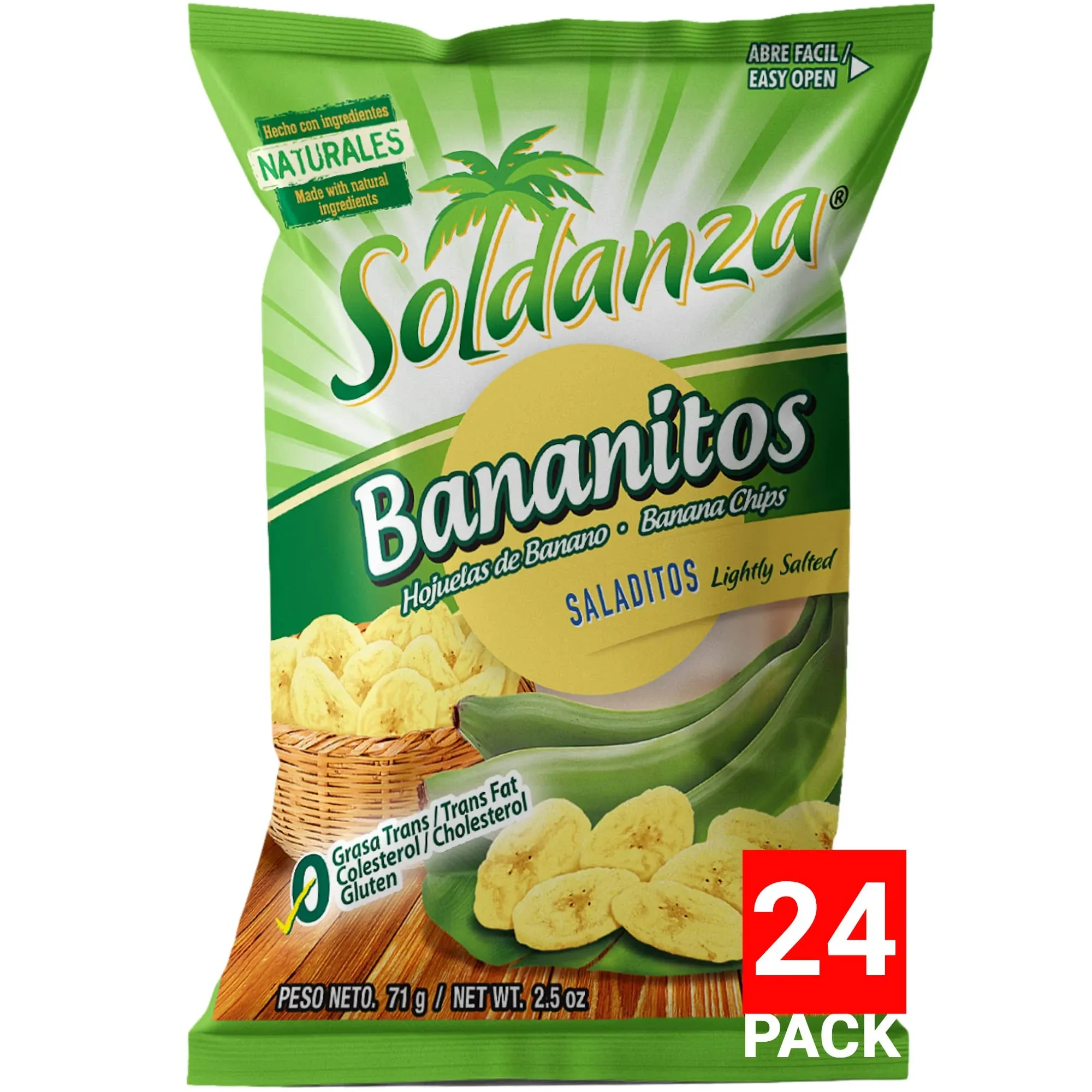 Soldanza Banana Chips 2.5 Ounce Pack of 24