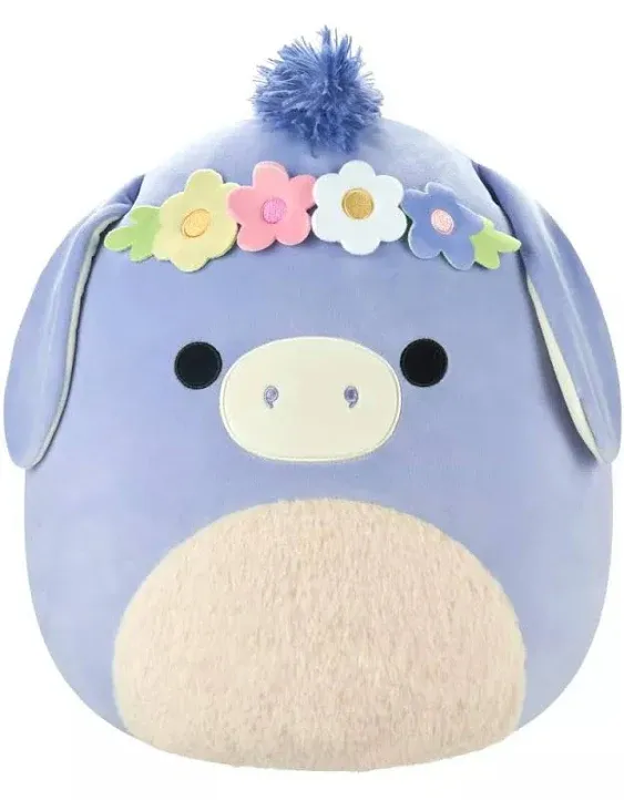 Squishmallow 8&#034; Easter Milanda the Donkey FLORAL PLUSH NEW