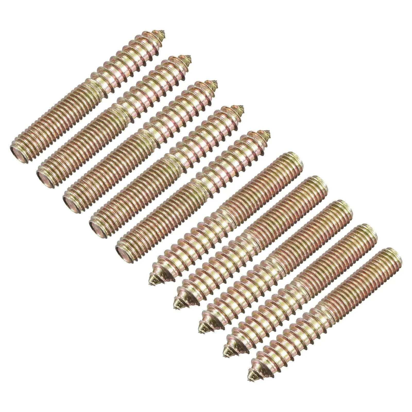 Uxcell Hanger Bolts Double End Thread Dowel Screws for Wood Furniture Connecting ...