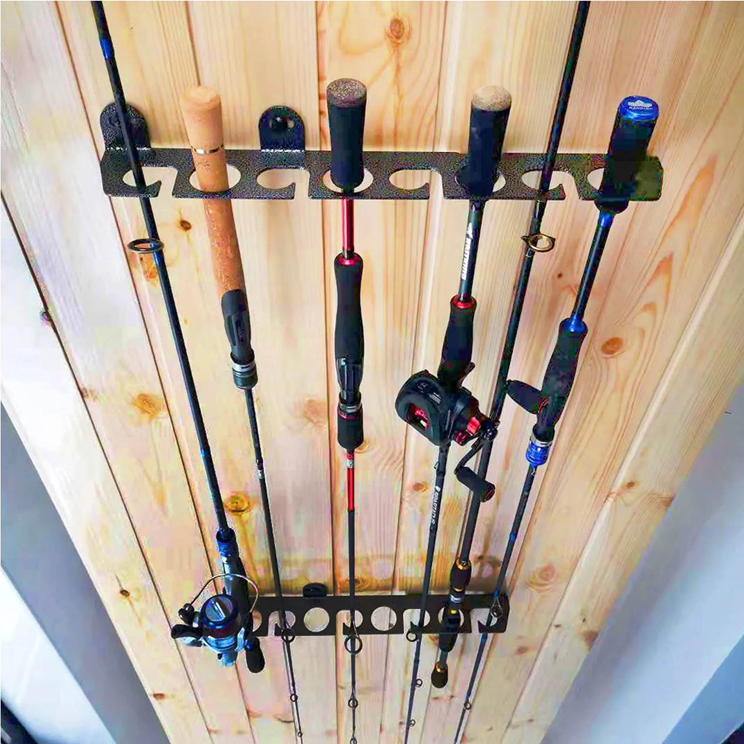 Sunshine Fishing Rod Rack for Garage, Cabin &amp; Storeroom, Fishing Pole holder 