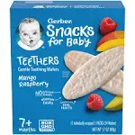 Gerber Mango Raspberry Teethers Baby Snacks, 1.07 oz (24 Wafers)