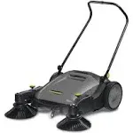 Kärcher Commercial Outdoor Hand Push Sweeper, Two Bristle Brushes, Sweeps up to 30,000 ft²/h - KM 70/20 C 2SB - 12 Gallon Capacity