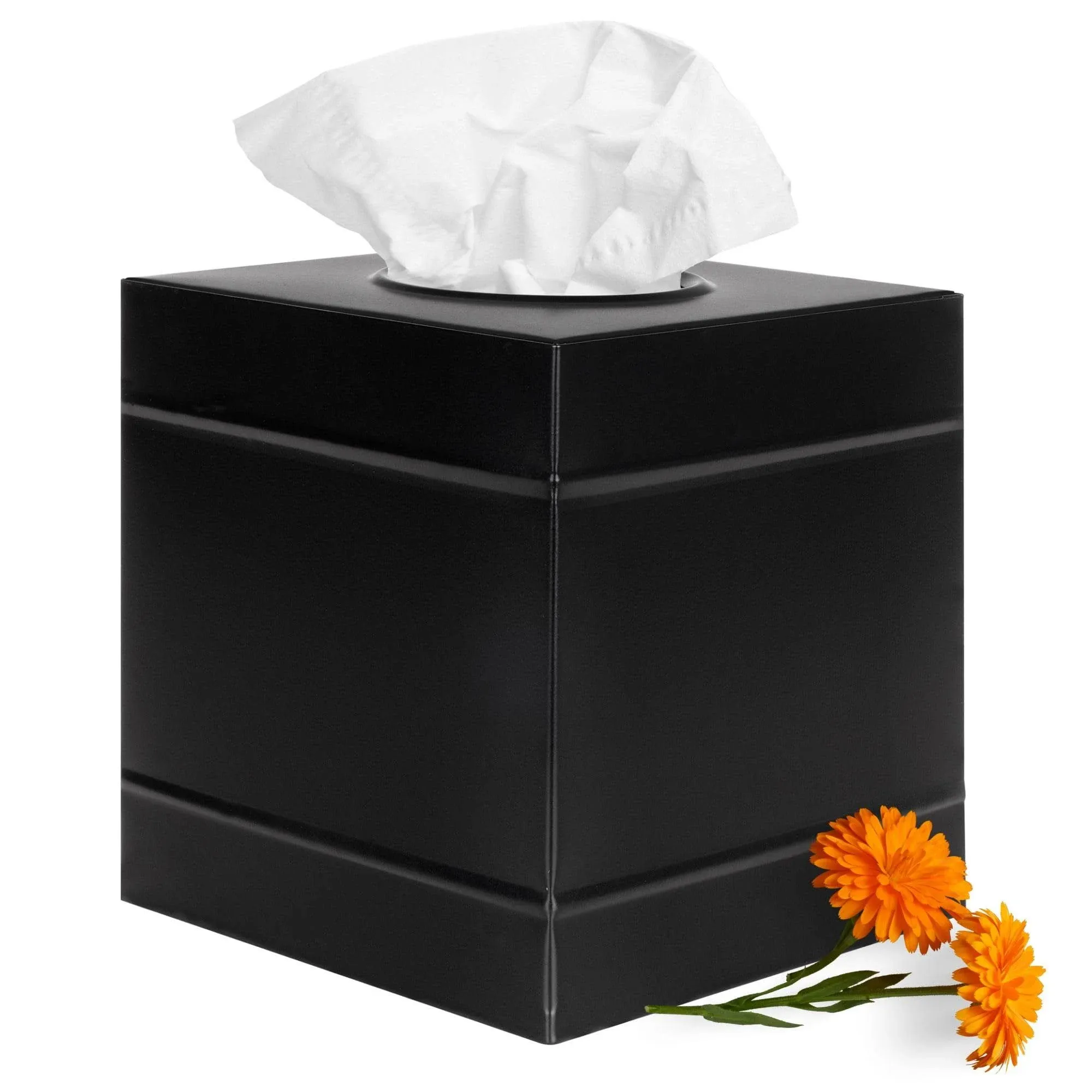 Autumn Alley Farmhouse Black Tissue Box Cover “ Industrial Galvanized Metal Tissue Box Holder