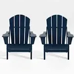 WestinTrends Outdoor Folding Poly Adirondack Chair (Set of 2), Orange