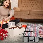 Wrapping Paper Storage Containers | Gift Wrap Organizer Under Bed 41”x14”x6” ...