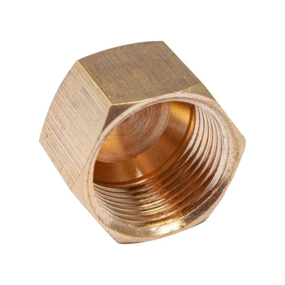 3/8-Inch Brass Compression Cap Stop Valve Cap,Brass Compression Fitting Pack of 