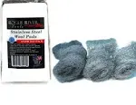 6pc Assorted Pack 434 Stainless Steel Wool Pads (Fine, Medium, Coarse) - Made in USA!