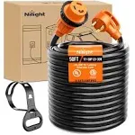 Nilight 30 Amp 50ft RV Locking Extension Cord 125V Heavy Duty 10 Gauge Pure Copper STW Wire ETL Listed 3 Prong TT-30P L5-30R 30F/30M Weatherproof