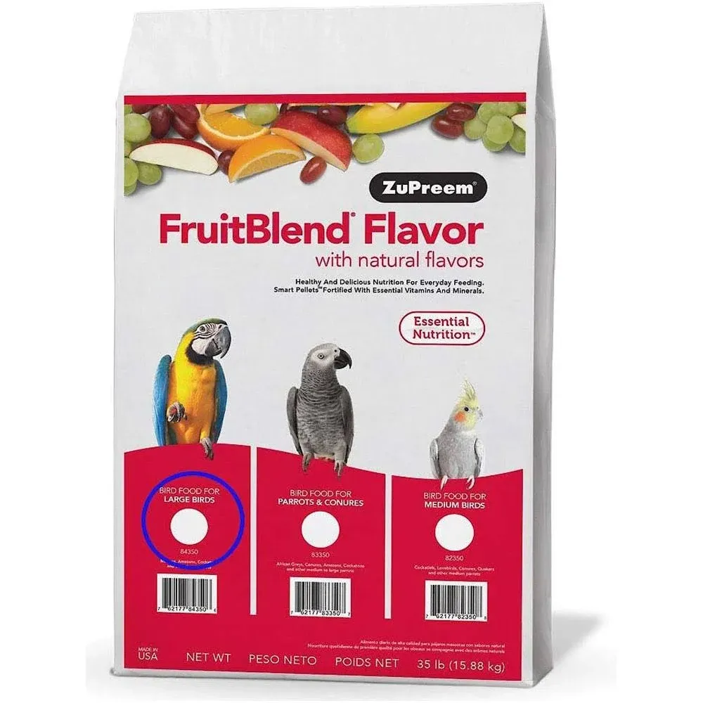 Zupreem FruitBlend for Large Birds Bird Food 35 lbs